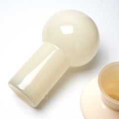 Bình Hoa Thủy Tinh Phong Cách Retro Trắng Kem
