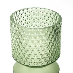 Bình Hoa Thủy Tinh Sáng Tạo Gợn Sóng Eo Bình Xanh Rêu