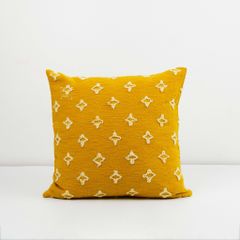 Set Gối Tựa Lưng Phối Khăn Phủ Sofa Tông Vàng 06