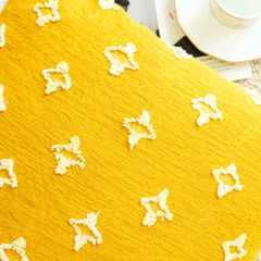 Set Gối Tựa Lưng Phối Khăn Phủ Sofa Tông Vàng 06