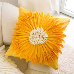 Gối Vuông Tựa Lưng Dệt Hoa Hướng Dương Sang Trọng