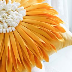 Gối Vuông Tựa Lưng Dệt Hoa Hướng Dương Sang Trọng