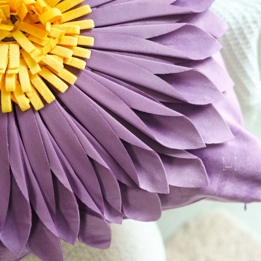 Gối Vuông Tựa Lưng Dệt Hoa Hướng Dương Sang Trọng