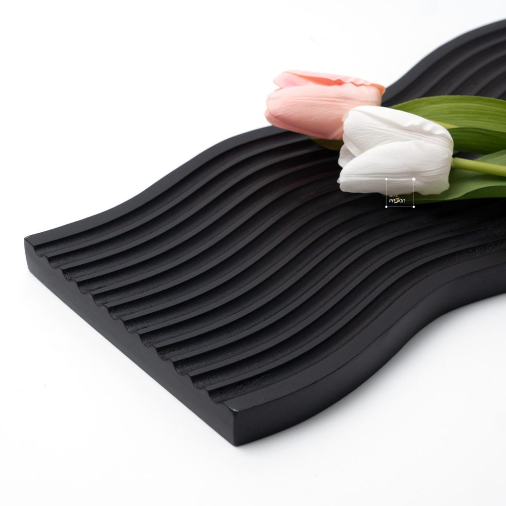 Thớt Gỗ Kẻ Sọc Gợn Sóng Đạo Cụ Chụp Ảnh Decor Bếp Sang Trọng