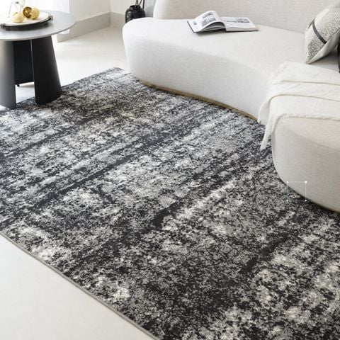 Thảm Lông Trải Sàn Sợi Ngắn Dệt Điểm Cao Cấp Màu Xám Muối Tiêu