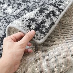 Thảm Lông Trải Sàn Sợi Ngắn Dệt Điểm Cao Cấp Màu Xám Muối Tiêu