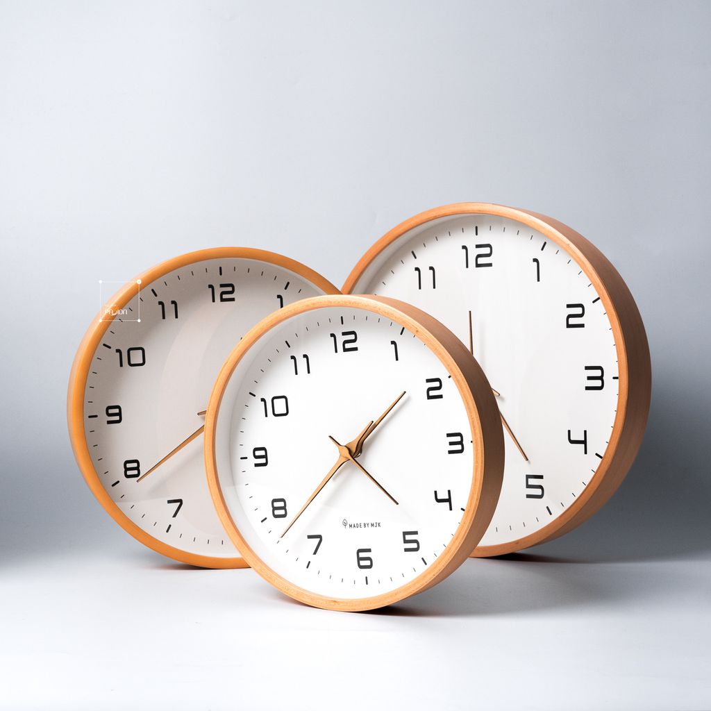 Đồng Hồ Gỗ Treo Tường Solid Wood Có Kim Giây Hàn Quốc