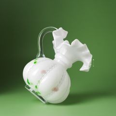 Bình Hoa Thủy Tinh Miệng Nhũ Cánh Hoa Có Quai Tai