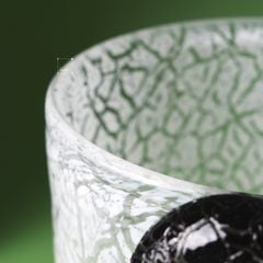 Bình Hoa Thủy Tinh Phối Pha Lê Sang Trọng Có Tay Cầm Hình Tròn Hiện Đại