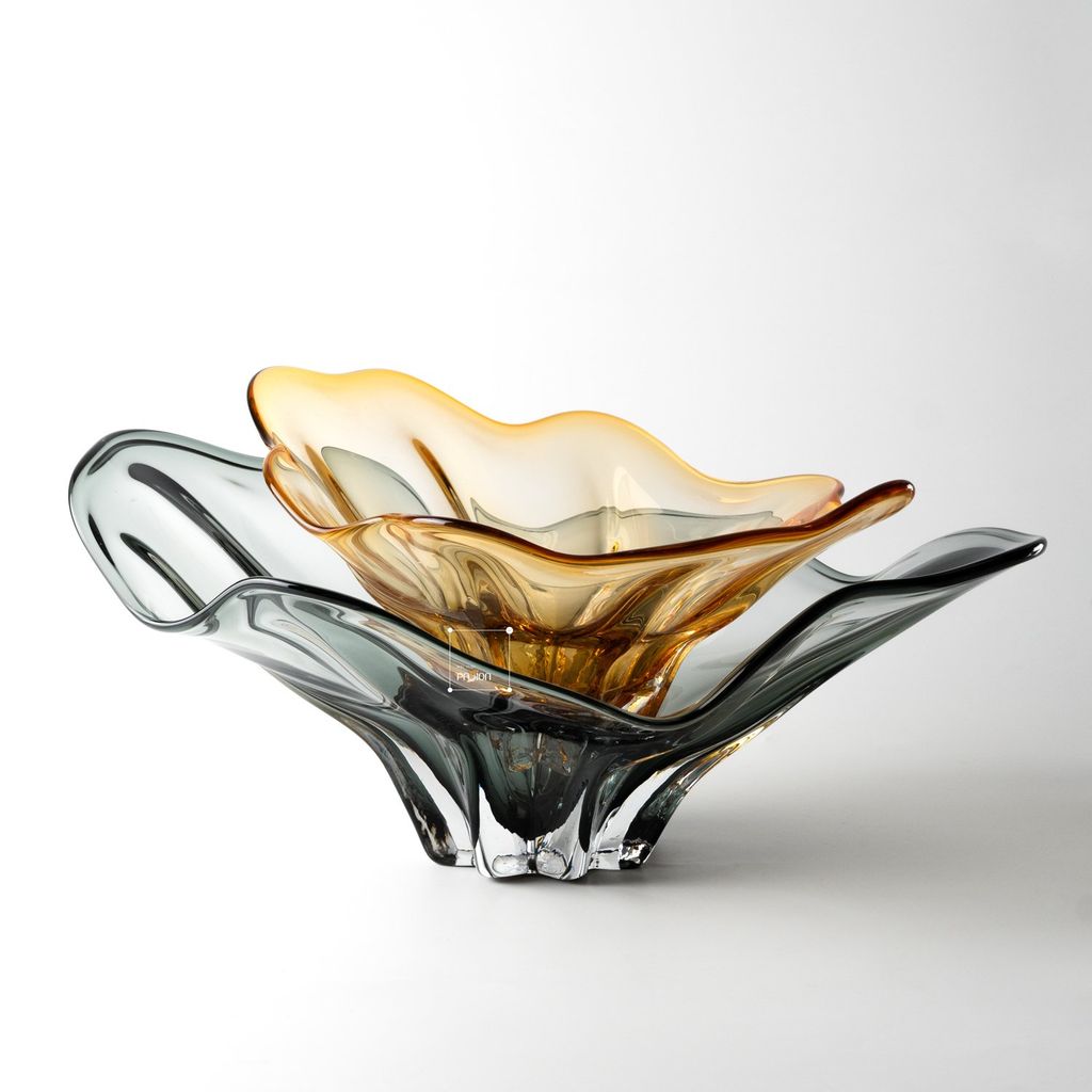 Dĩa Thủy Tinh Decor Trái Cây Sang Trọng Xám