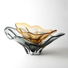 Dĩa Thủy Tinh Decor Trái Cây Sang Trọng Xám