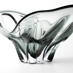 Dĩa Thủy Tinh Decor Trái Cây Sang Trọng Xám