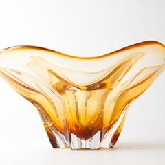 Dĩa Thủy Tinh Decor Trái Cây Sang Trọng Vàng