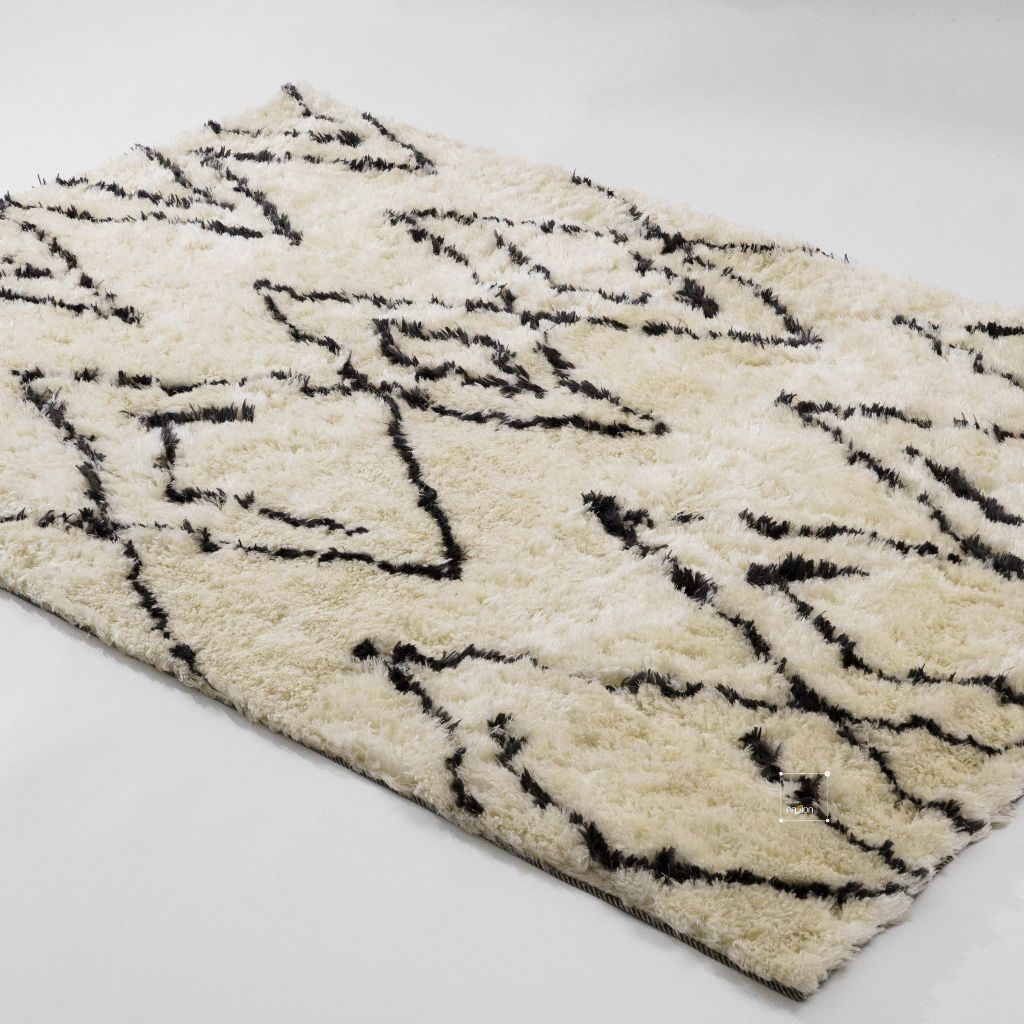 Thảm Lông Ngắn Cừu Dệt Sợi Xịn Mịn Họa Tiết Hình Học Màu