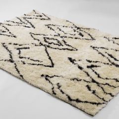 Thảm Lông Ngắn Cừu Dệt Sợi Xịn Mịn Họa Tiết Hình Học Màu