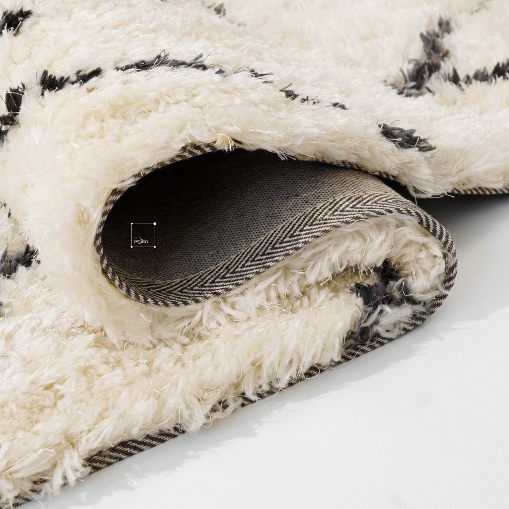 Thảm Lông Ngắn Cừu Dệt Sợi Xịn Mịn Họa Tiết Hình Học Màu