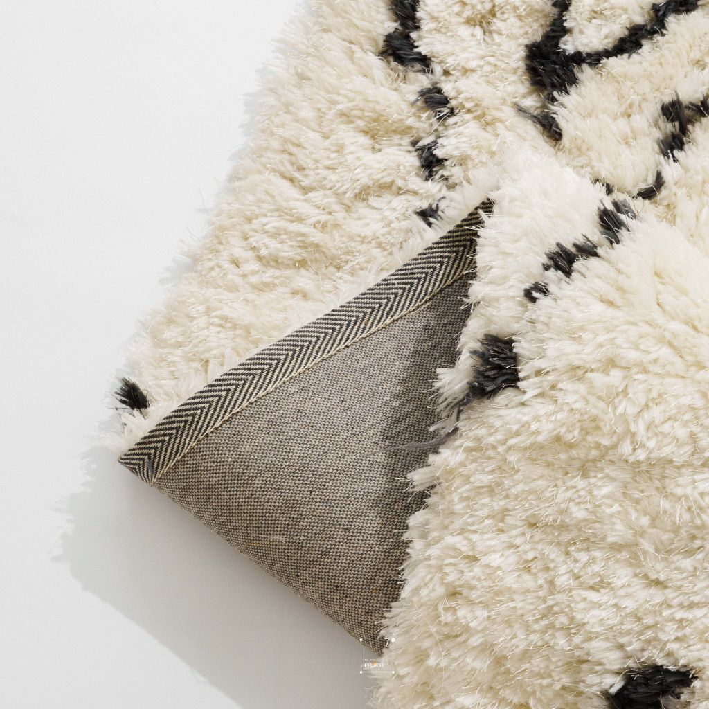 Thảm Lông Ngắn Cừu Dệt Sợi Xịn Mịn Họa Tiết Hình Học Màu