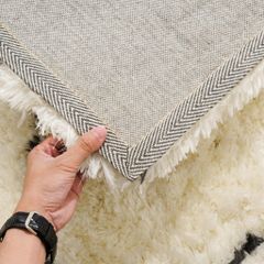 Thảm Lông Ngắn Cừu Dệt Sợi Xịn Mịn Họa Tiết Hình Học Màu