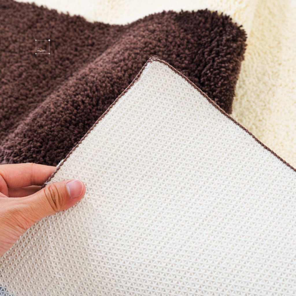 Thảm Sợi Lông Len Họa Tiết Hình Học Nâu Trang Trí Phòng Ngủ