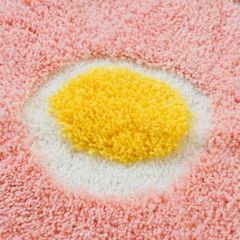 Thảm Lau Chân Hình Tròn Hoa Hồng Dệt Nổi Sáng Tạo