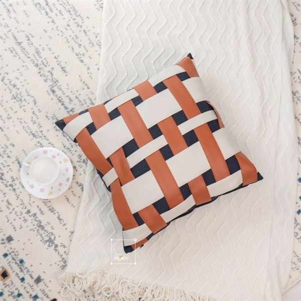 Set Vỏ Gối Tựa Lưng Phong Cách Nâu Be Tối Giản - Set 9