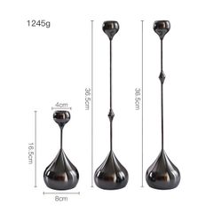Set 3 Chân Đế Nến Để Bàn Tiệc Kim Loại Cao Cấp