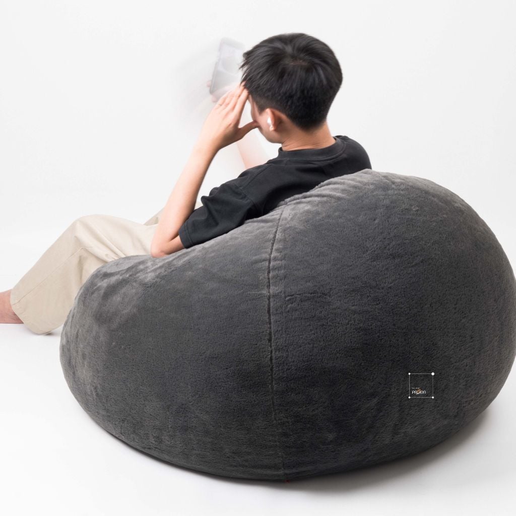 Ghế Lười Nhung Tuyết Hình Tròn Size XL 100x120cm