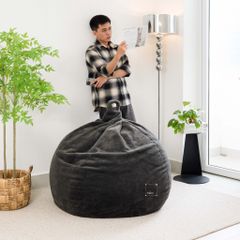 Ghế Lười Nhung Tuyết Hình Tròn Size XL 100x120cm