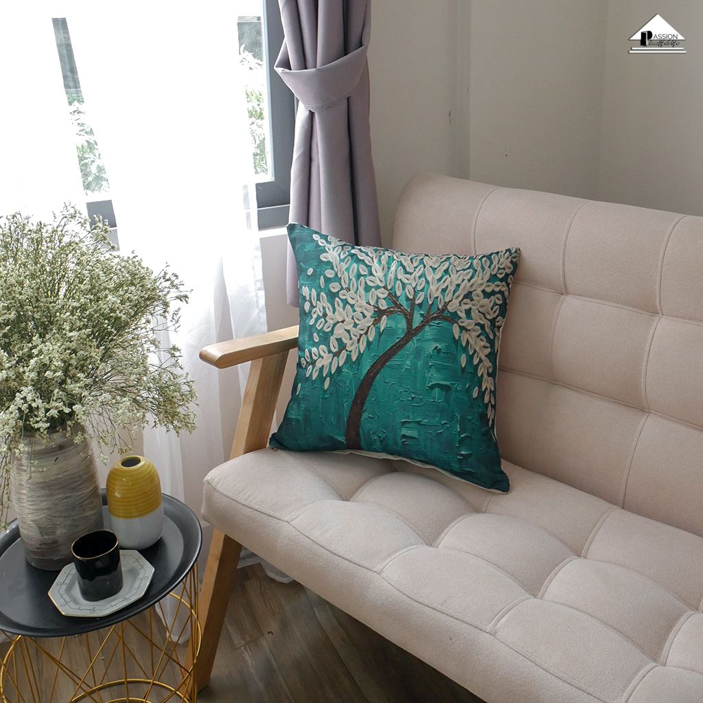 Vỏ Gối Tựa Lưng Gối Sofa In Cây Hoa 3D