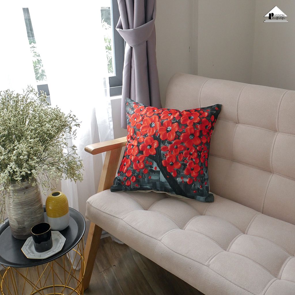 Vỏ Gối Tựa Lưng Gối Sofa In Cây Hoa 3D