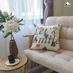 Vỏ Gối Tựa Lưng Hình Học Trừu Tượng Hồng Cam Mocha