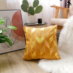 Vỏ Gối Tựa Lưng Nhung Hà Lan Dệt Sợi Ánh Bạc Họa Tiết Lá Hình Thoi