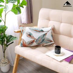 Vỏ Gối Tựa Lưng Nhuộm Sợi Phong Cách Ý Gối Sọc Phối Lá Bắc Âu