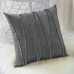 Vỏ Gối Tựa Lưng Sofa Trang Trí Nhung Dập Sọc Ziczac