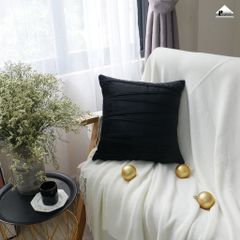 Vỏ Gối Tựa Lưng Sofa Trang Trí Nhung Dập Sọc Ziczac