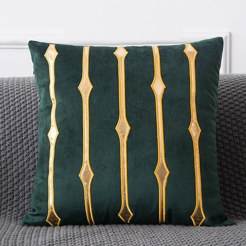 Vỏ Gối Tựa Lưng Trang Trí Sofa Nhung Viền Ánh Bạc