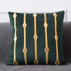 Vỏ Gối Tựa Lưng Trang Trí Sofa Nhung Viền Ánh Bạc Hà Lan