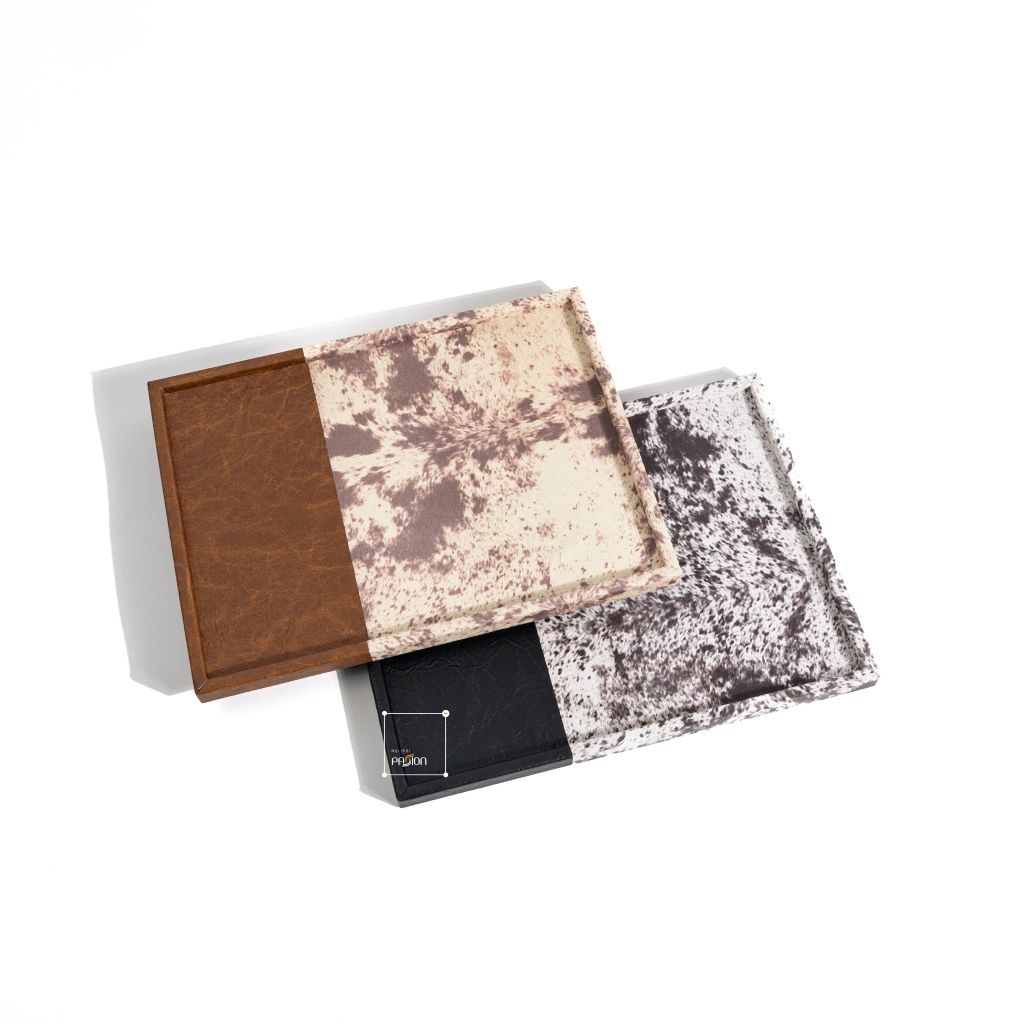 Khay Da In Phối Lông Ngựa Trang Trí Cao Cấp