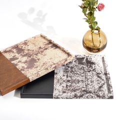 Khay Da In Phối Lông Ngựa Trang Trí Cao Cấp