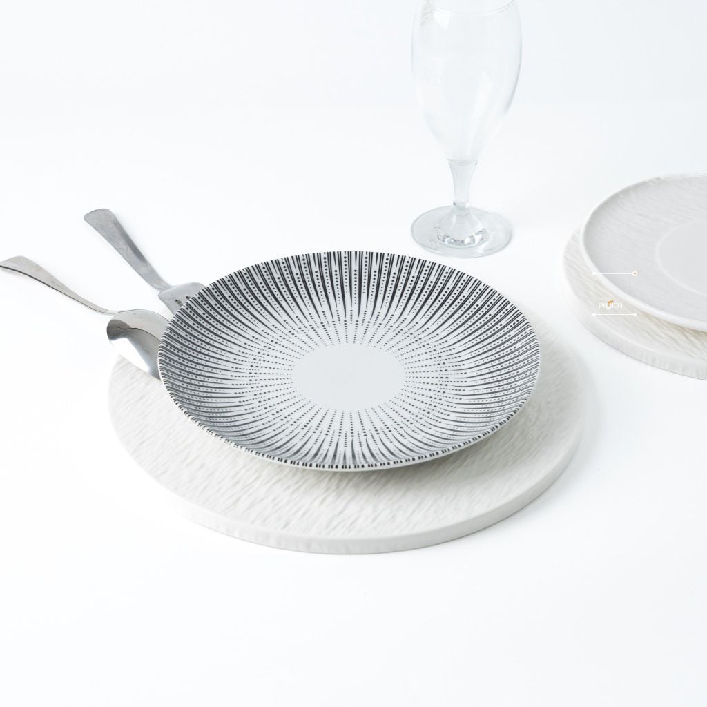 Dĩa Ăn Tròn Họa Tiết Lưới Bắc Âu