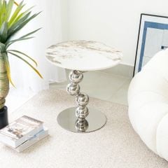 Bàn Trà Side Table Bàn Nhỏ Góc Phòng Inox Cao Cấp Dáng Cong