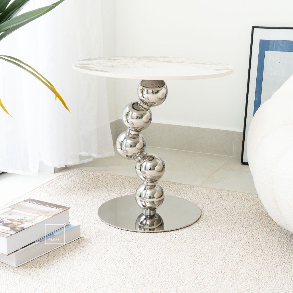 Bàn Trà Side Table Bàn Nhỏ Góc Phòng Inox Cao Cấp Dáng Cong