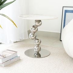 Bàn Trà Side Table Bàn Nhỏ Góc Phòng Inox Cao Cấp Dáng Cong