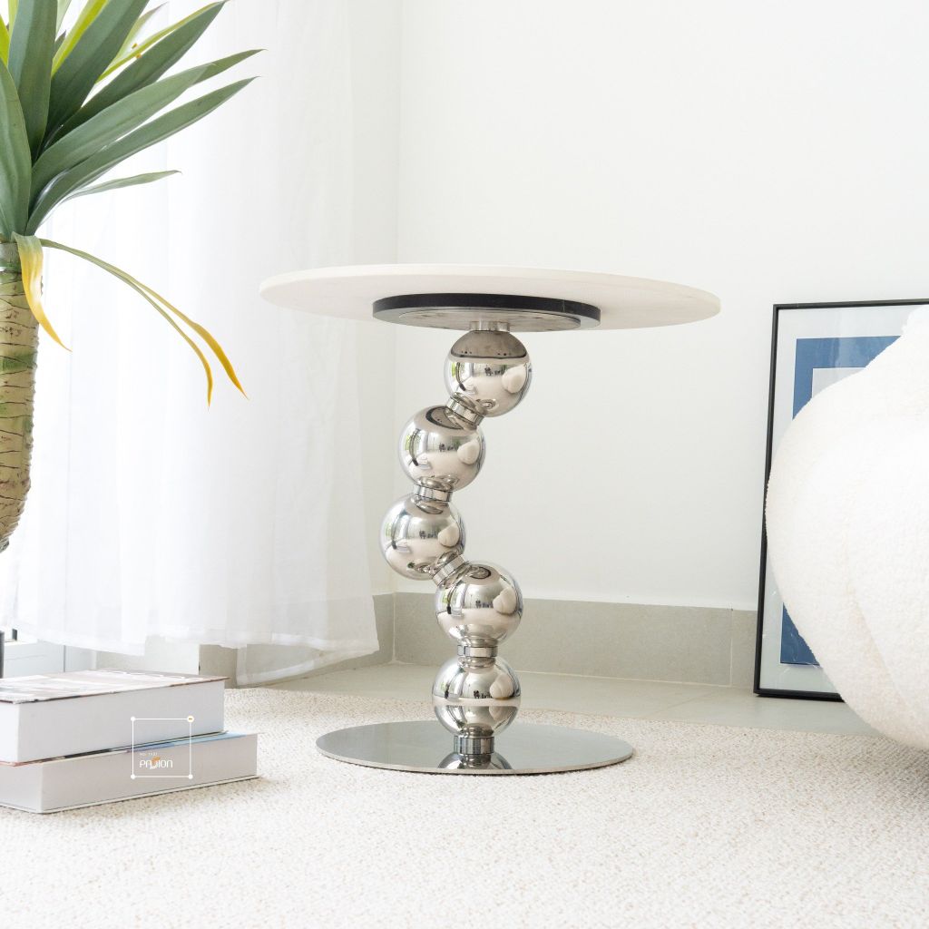 Bàn Trà Side Table Bàn Nhỏ Góc Phòng Inox Cao Cấp Dáng Cong