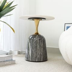 Bàn Trà Side Table Bàn Nhỏ Góc Phòng Hiện Đại Phong Cách Ý Kiểu Trụ Đá