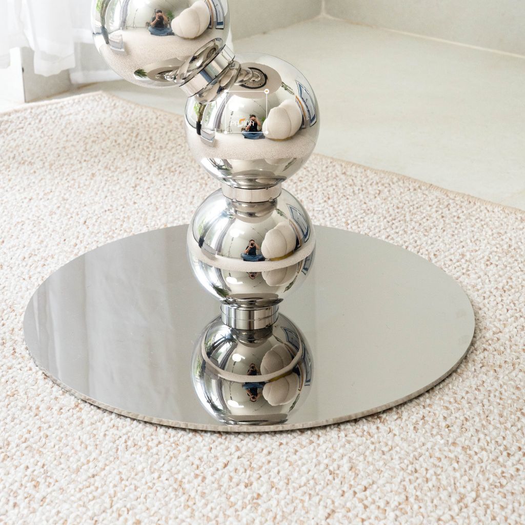 Bàn Trà Side Table Bàn Nhỏ Góc Phòng Inox Cao Cấp Dáng Cong