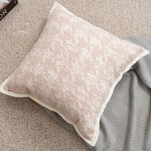 Vỏ Gối Tựa Lưng Dệt Nổi Hoa Be Hồng Nữ Tính