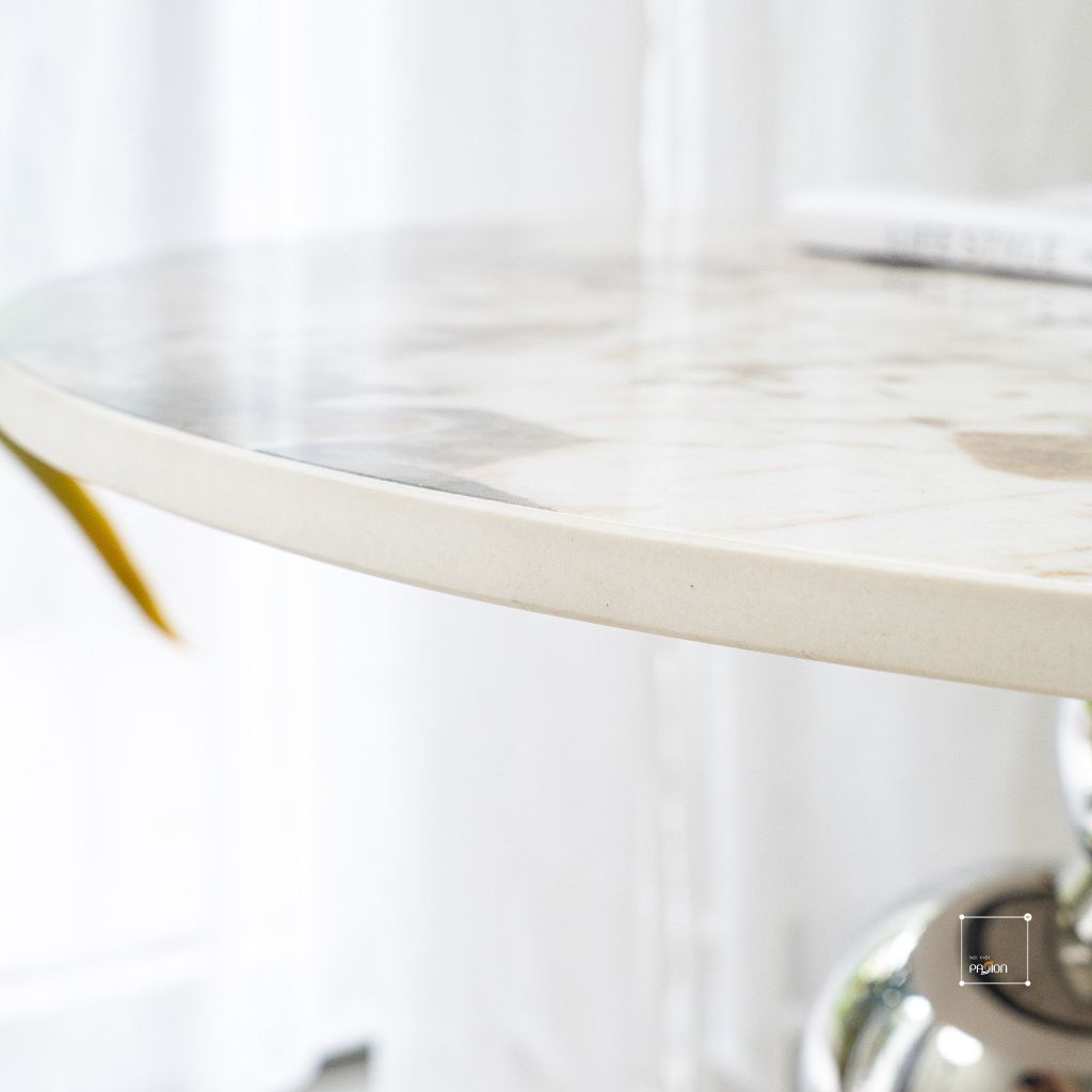 Bàn Trà Side Table Bàn Nhỏ Góc Phòng Inox Cao Cấp Dáng Cong