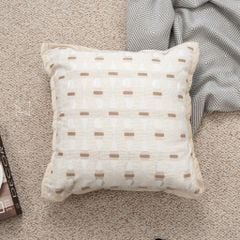Vỏ Gối Tựa Lưng Nâu Be Hình Học Sang Trọng