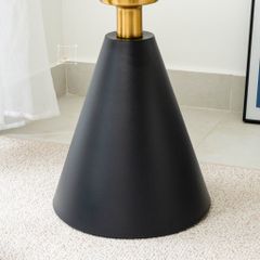 Bàn Trà Side Table Bàn Nhỏ Góc Phòng Đá Phối Kim Loại Phong Cách Ý Đá Kiểu Xòe Đen